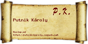 Putnik Károly névjegykártya